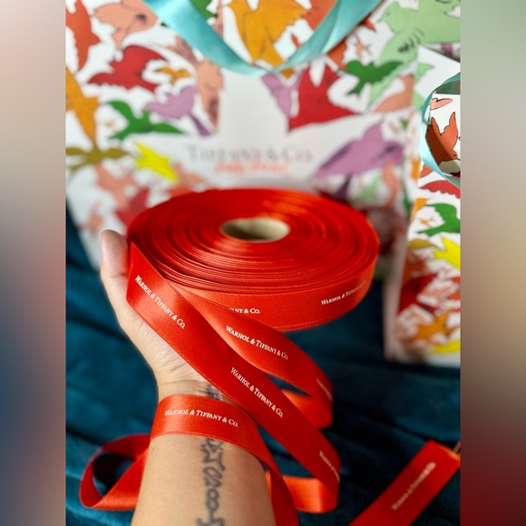 Tiffany & Co. x Andy Warhol 2 Gift Bag sz XL & M and HUGE Ribbon Roll BUNDLE - Picture 6 of 16